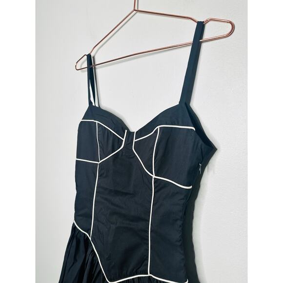 NWT Caroline Constas Black White Orella Geometric Piping Mini Dress Size Small - Picture 8 of 15